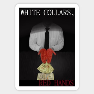 White Collars, Red Hands Logo Sticker